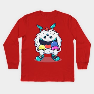 MONSTER MIKA ICE CREAM Kids Long Sleeve T-Shirt